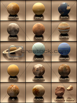Planets and Moons of the Solar System