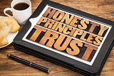 honesty, principles and trust