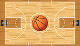Realistic Vector Basketball Court and Ball