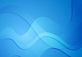 Bright blue abstract wavy design