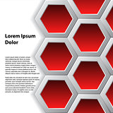 Red hexagons brochure background
