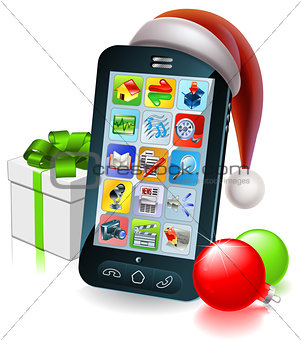 Christmas mobile phone illustration