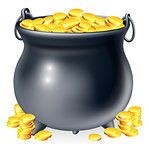 Cauldron full of gold coins