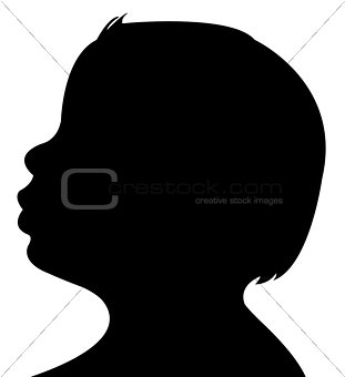 a baby boy head silhouette, vector
