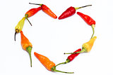 red chili forming heart