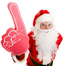 Sports Fan Santa with Foam Finger