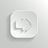 Arrow icon - vector white app button with shadow