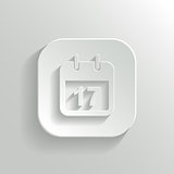 Calendar icon - vector white app button with shadow