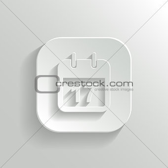 Calendar icon - vector white app button with shadow