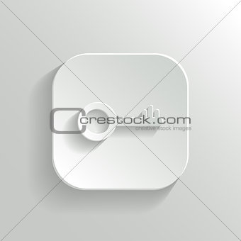 Key icon - vector white app button with shadow