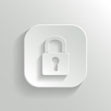 Lock icon - vector white app button with shadow