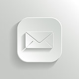 Mail icon - vector white app button with shadow