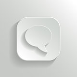 Speech icon - vector white app button with shadow