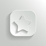 Star icon - vector white app button with shadow