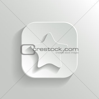 Star icon - vector white app button with shadow