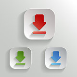 Download icon - vector app buttons color set