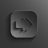 Arrow icon - vector black app button with shadow