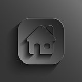 Home icon - vector black app button with shadow