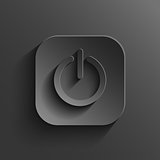Power icon - vector black app button with shadow