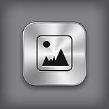 Photography icon - vector metal app button