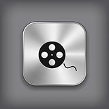 Film roll icon - vector metal app button