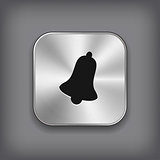 Bell icon - vector metal app button