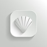 Seashell icon - vector white app button with shadow