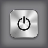 Power icon - vector metal app button