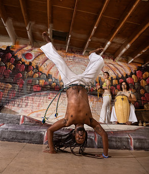 Capoeira Man in Handstand