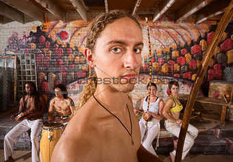 Capoeira Performers with Musical Instruments