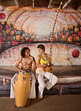 Capoeira Couple Playing Music
