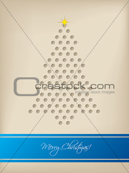 Cool christmas card with tree shaped dots