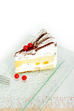whipped cream and ribes dessert cake slice