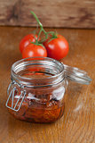 Dried tomatoes in a jar