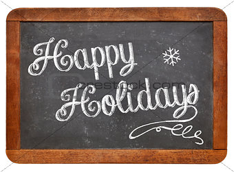 Happy Holidays on blackboard