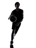 basketball player dribbling silhouette