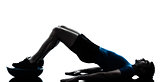 man exercising bosu workout fitness posture silhouette