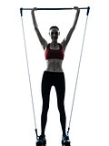 woman exercising gymstick silhouette