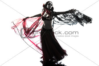 arabic woman belly dancer dancing silhouette