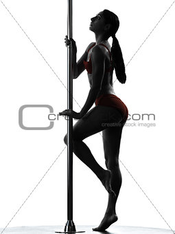 woman pole dancer silhouette