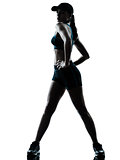 woman runner jogger stretching silhouette