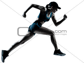 woman runner jogger running silhouette