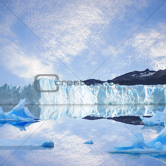 Glacier with reflection.