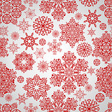 Vector Seamless Pattern with red snowflakes