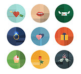 Collection of Nine Vector Valentine's Day Icons