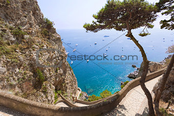 Amazing sea view from Capri mountains, Italy