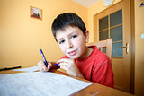boy doing school homework