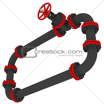 Banner of pipes and valves