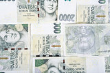 czech banknotes crowns background