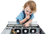 child with network computer